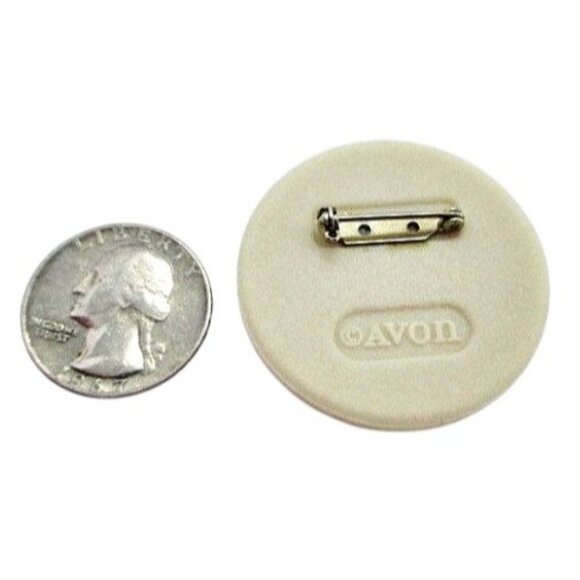 Avon Spring Bouquet Floral Ceramic Pin Brooch - Vintage 80s Costume Jewelry - Picture 4 of 4